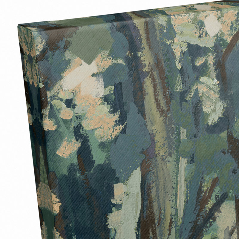 Impression sur toile abstraite bleue et verte, H 16 po x l 20 po