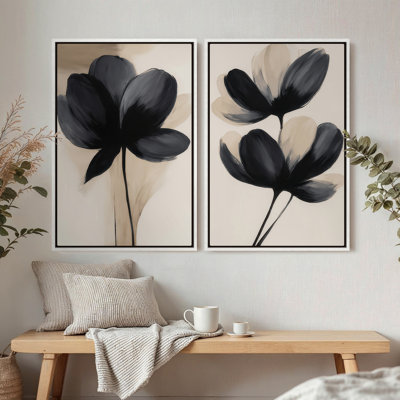 Framed Canvas Wall Art, Vintage Abstract Wall Canvas Prints 24"x36"