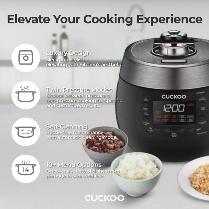 Black 6-Cup Stainless Steel Electric Rice Cooker with Steamer