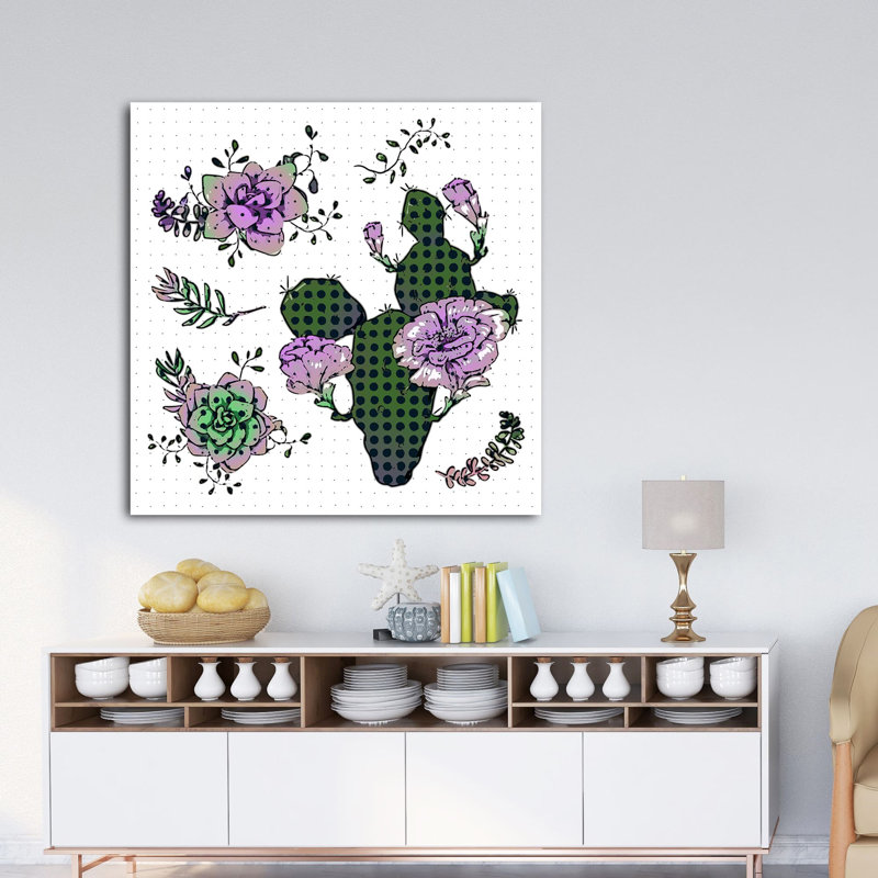 " Cactus Flowers 461 ", 36" H x 36" W x 1.5" D