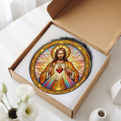 Panneau de vitrail Sacred Heart - 7,8H