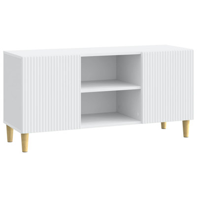 Unfinished TV Stand for TVs up to 43" with Fireplace Included