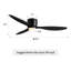 Ventilateur de plafond à profil bas à intensité variable de 42 po / 52 po avec lumières DEL et télécommande Jamarreon-2035767989-2051639391