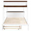 Lit superposé avec rangement, prises de courant, bureau blanc + bureau en noyer, lit gigogne simple et prises électriques -