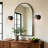 Modern Black Brass 1-Light Armed Sconce