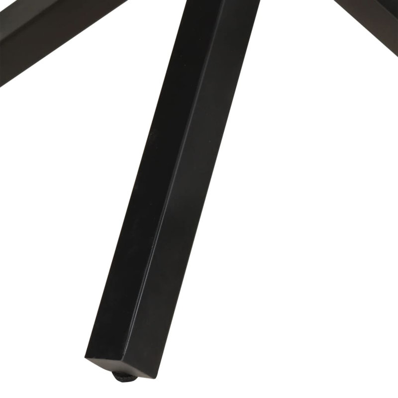 Jai Round Solid Wood Top Metal Base Dining Table