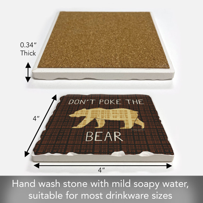 Poke the Bear Single Tumbled Tile Coaster Create Your Own Set