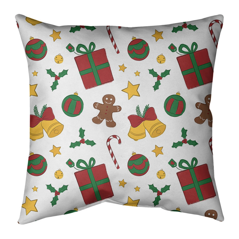 Coussin décoration de noël, 16 po x 1 po, Blanc