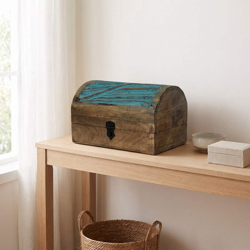 Boîte décorative en bois avec couvercle à charnière Raymont Sea Breeze