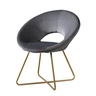 Fauteuil d'appoint rembourré en velours soyeux Slatina