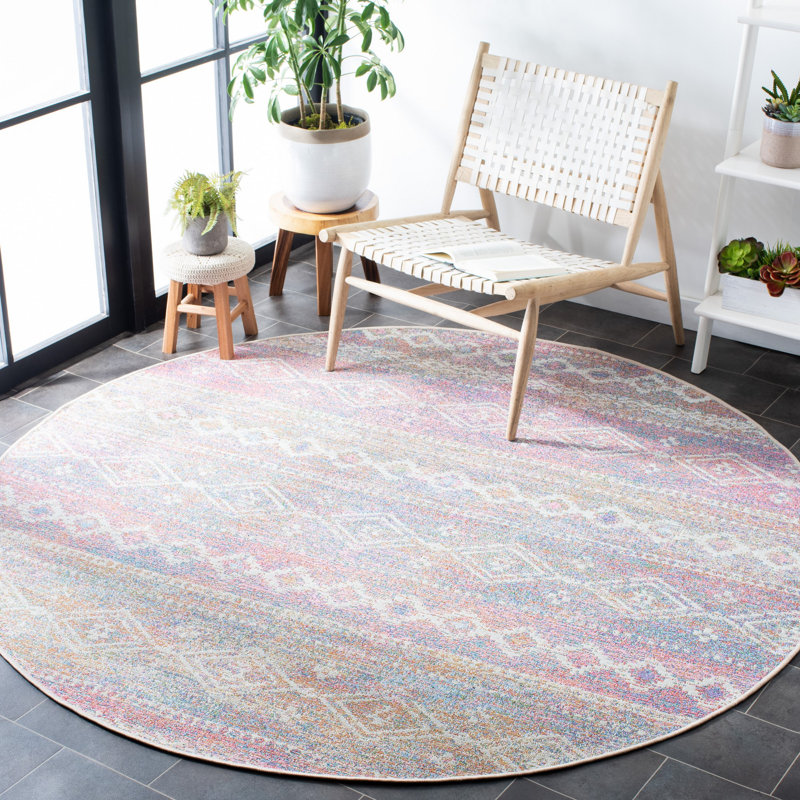 Tapis d'intérieur / extérieur Jed Performance Southwestern, Rond 6 pi 7 po