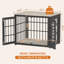 Mobilier de cage robuste pour chien, table de bout décorative pour animal de compagnie, meubles de chenil en bois pour l'intérieur-91299049-101092132