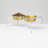 Medium Clear Elevated Feeder with Gold bowls-104619521