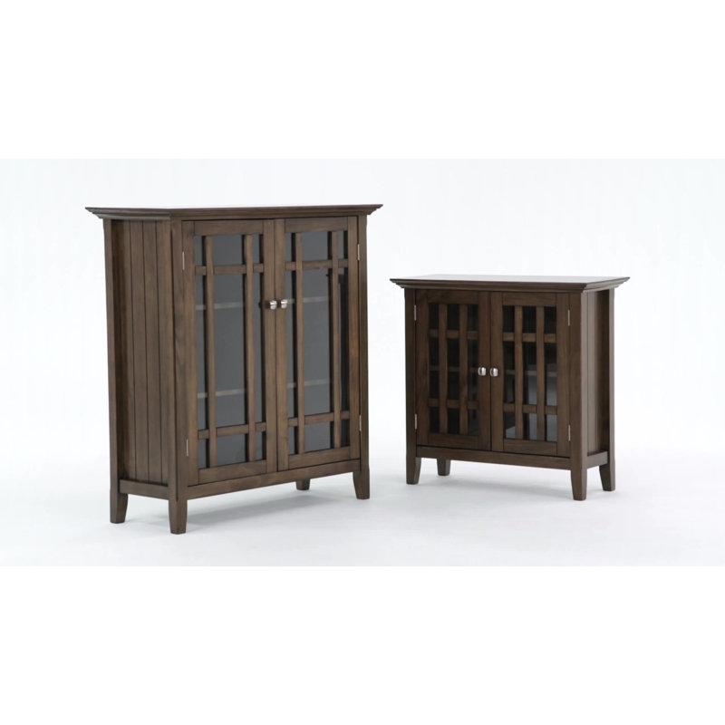 Bedford Dark Tobacco Brown Pine 32" Low Storage Cabinet