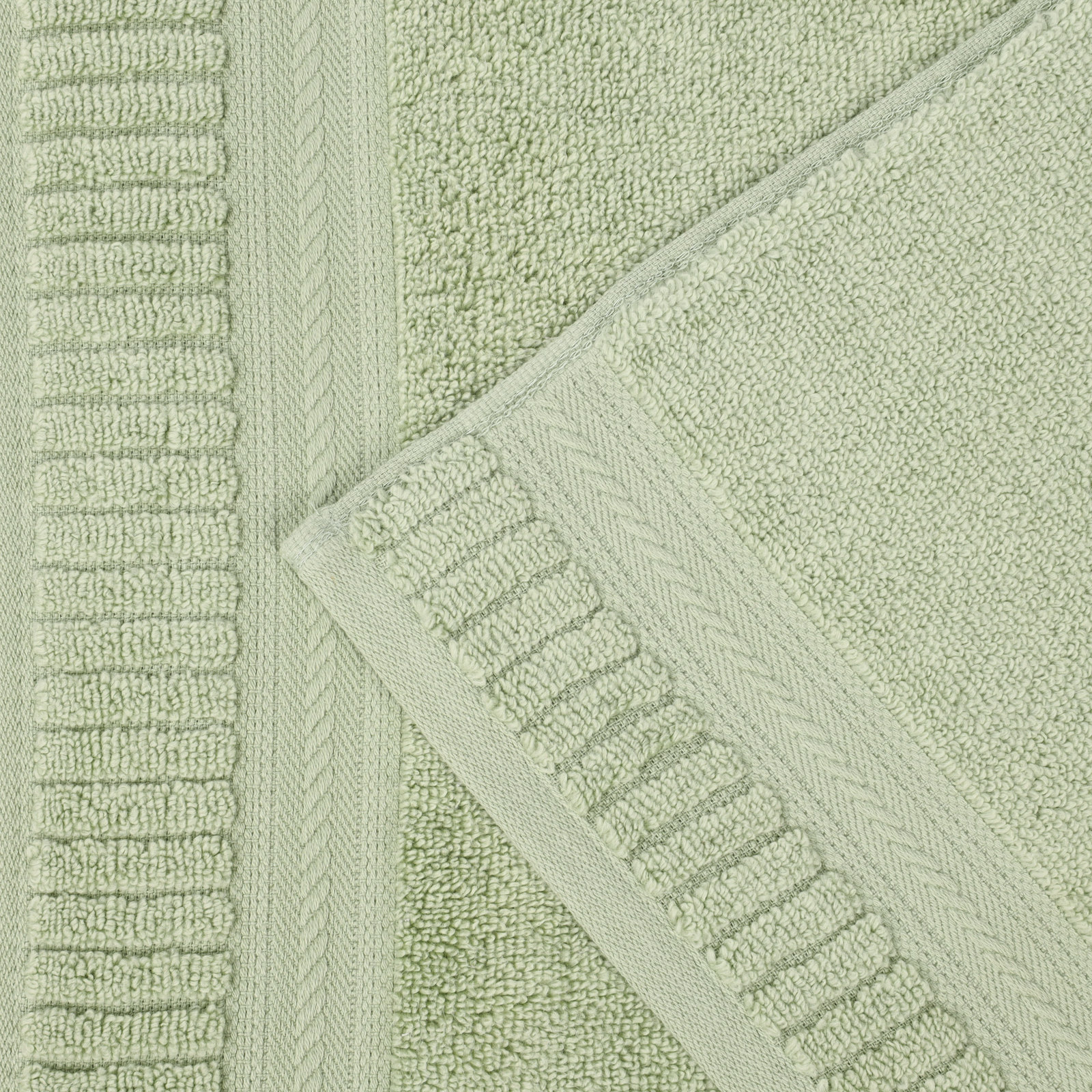 Zero-Twist Cotton Towel Set, Green, 9 Piece Towel Set