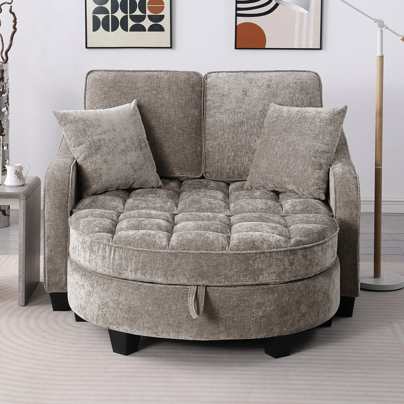 Méridienne double avec rangement, Brun