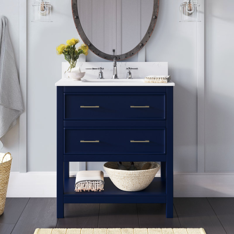 Ensemble de meuble-lavabo simple 30 po Jimerson, Bleu