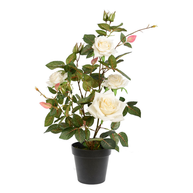 Plante artificielle jaune en pot 21 po, Blanc