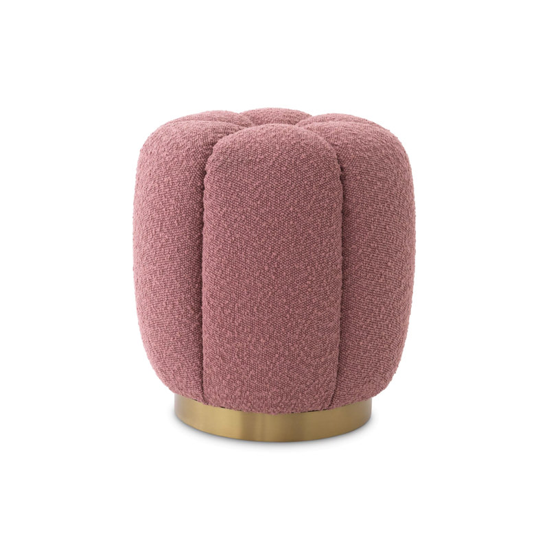 Orchanic Novelty Ottoman, Bouclé Rose Polyester