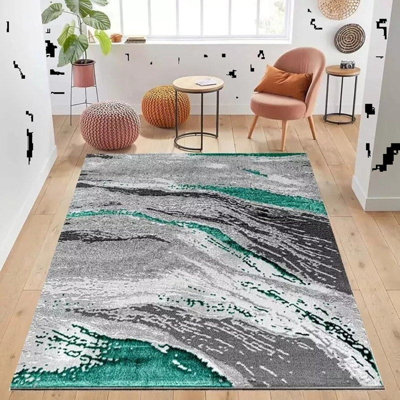 Abstract Shag Area Rug, Rectangle 80 x 150 cm