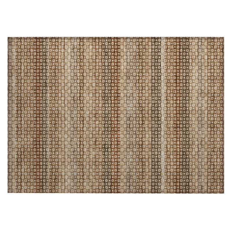 Machine Washable Indoor/Outdoor Christain ACN1424 Paprika Rug, Rectangle 1'8" x 2'6"