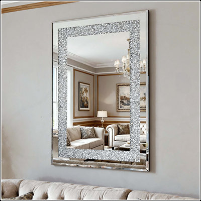 Grand miroir suspendu en cristal Crystal Diamond
