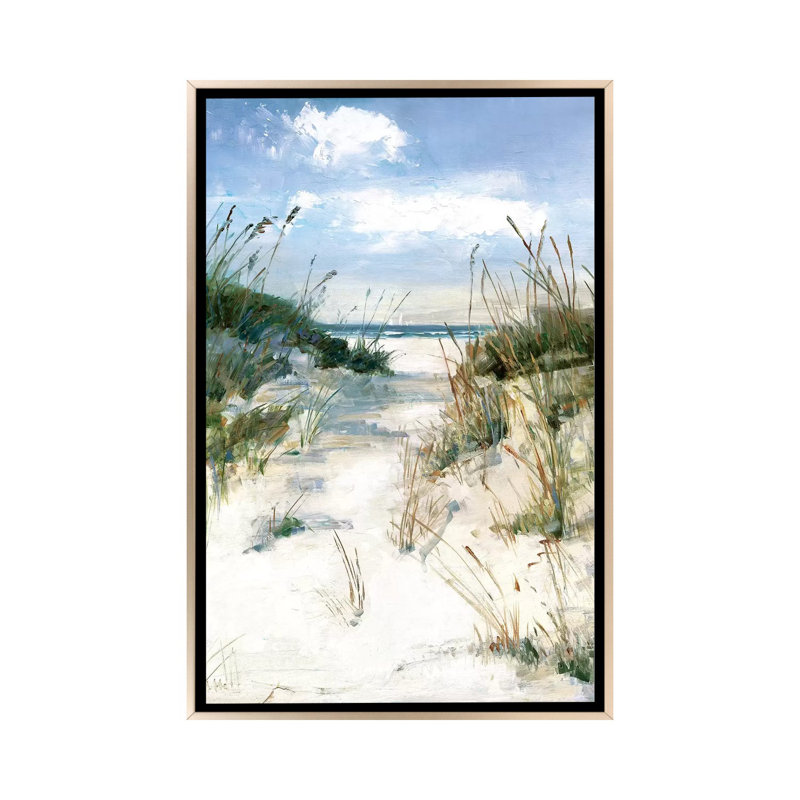 " Dune View " by Sally Swatland, 60" H x 40" W x 1.5" D, Champagne Floater Framed Canvas