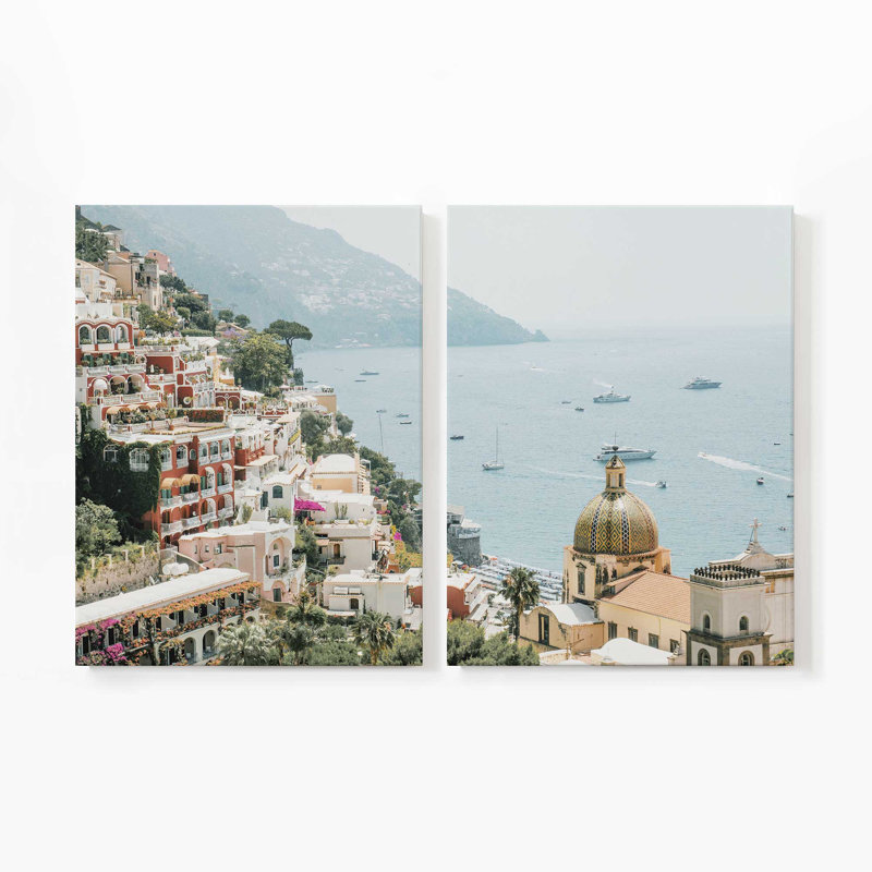 Impression sur toile Positano, Toile tendue, H 40 po x l 60 po x P 1,25 po, 1