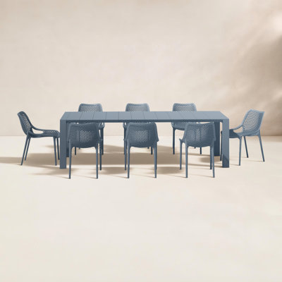 Farrah 102"-118" W 8-Person Rectangular Extendable Dining Set