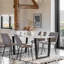 Asami Glass Top Metal Base Dining Table-1147695880