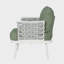 Ensemble de 2 fauteuils club en acier Mariano, blanc cassé et vert
