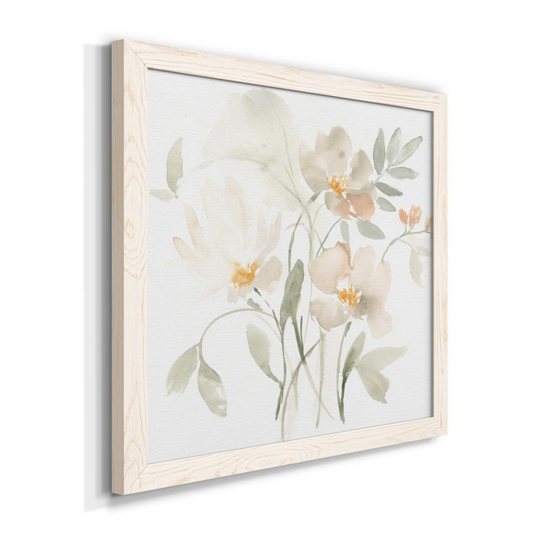 «Whispering Petals I», art mural sur toile, Cadre blanc, H 31,5 po x l 31,5 po x P 1,5 po