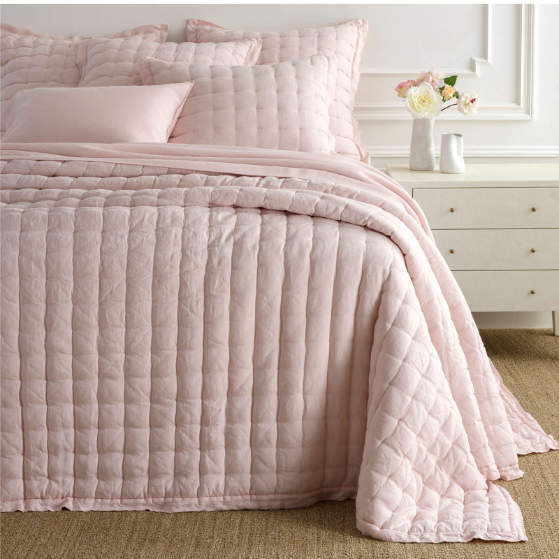 Lush Linen Puff, Slipper Pink, King Quilt