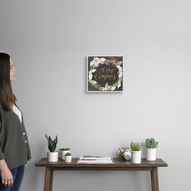 « Christmas » I par Grace Popp-impression d’art textuel sur toile, Cadre blanc, H 14 po x l 14 po x P 1,75 po