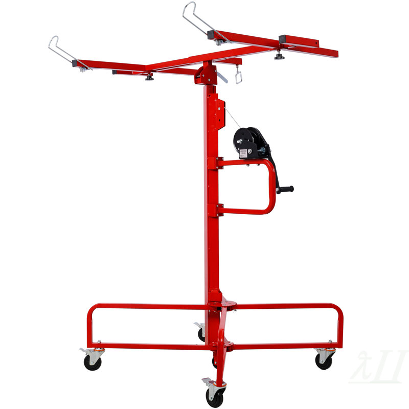 Drywall Lift Panel  Lift Drywall Panel Hoist Jack Lifter Jack Rolling Caster Wheel Sheetrock Drywall Lift Construction Tools,150-lb. Capacity,  Max. Sheet ,red