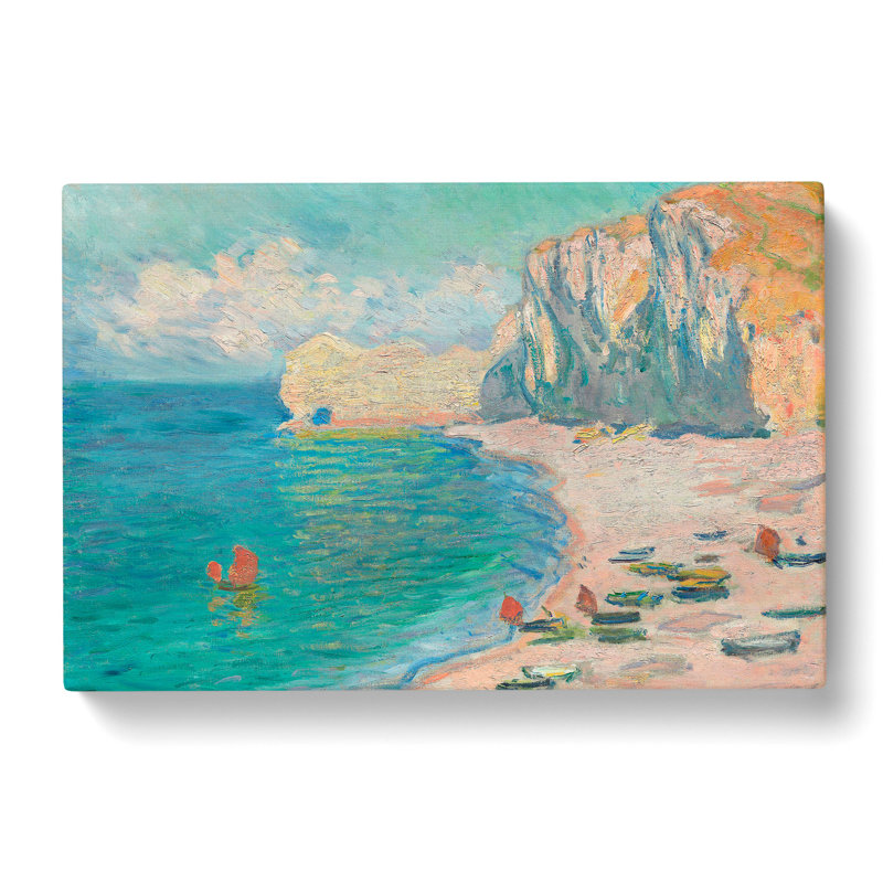 Beach And The Falaise D'amont by Claude Monet - Wrapped Canvas Painting, 40cm H x 60cm W x 3cm D