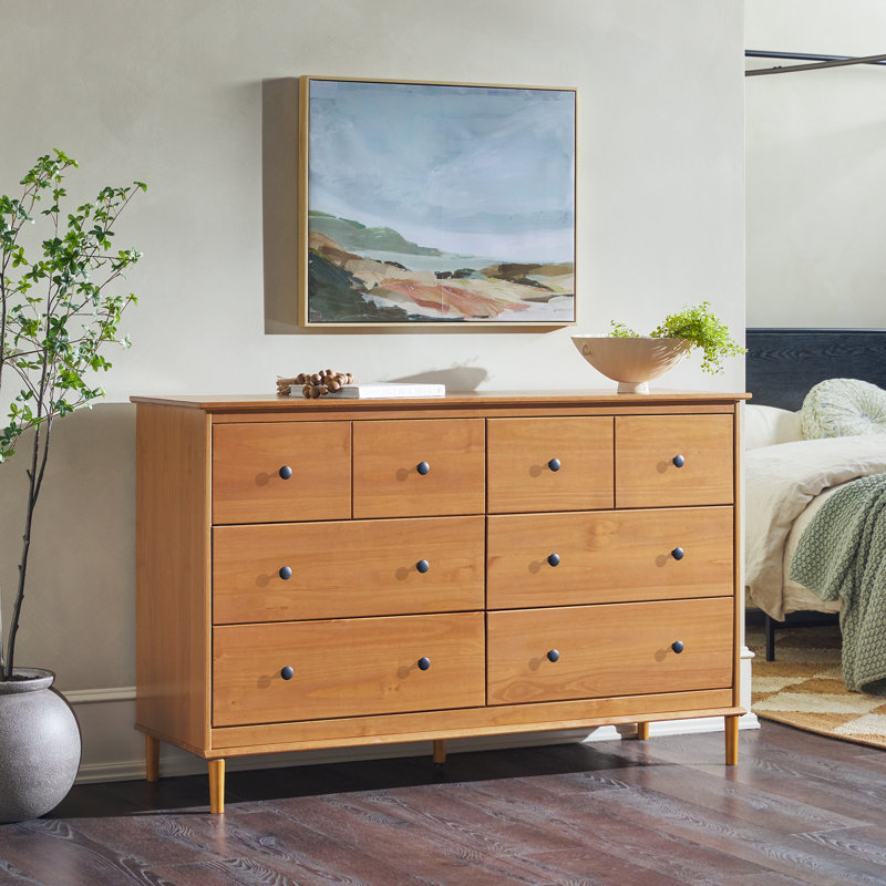 Commode double 6 tiroirs Haney, Caramel