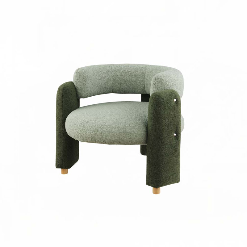 Chetanna Fabric Upholstered Accent Chair, Green Fabric