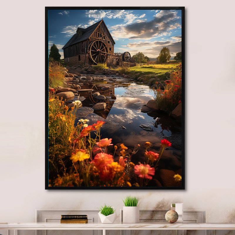 Motif ludique rose Mid Century III sur toile, H 40 po x l 30 po x P 1,5 po, Cadre flottant noir