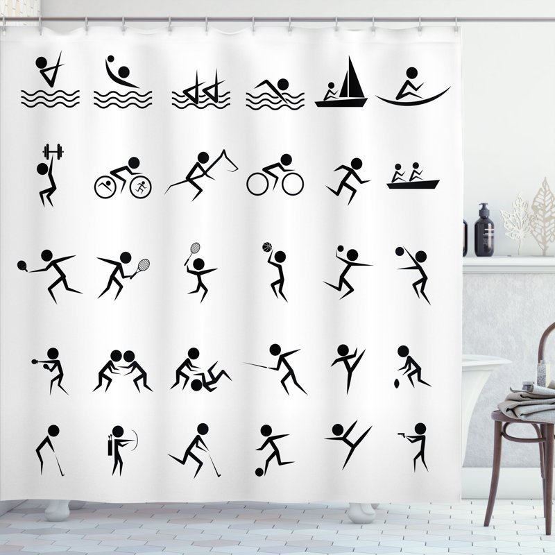 Shower Curtain with Hooks Included, 75"H x 69"W