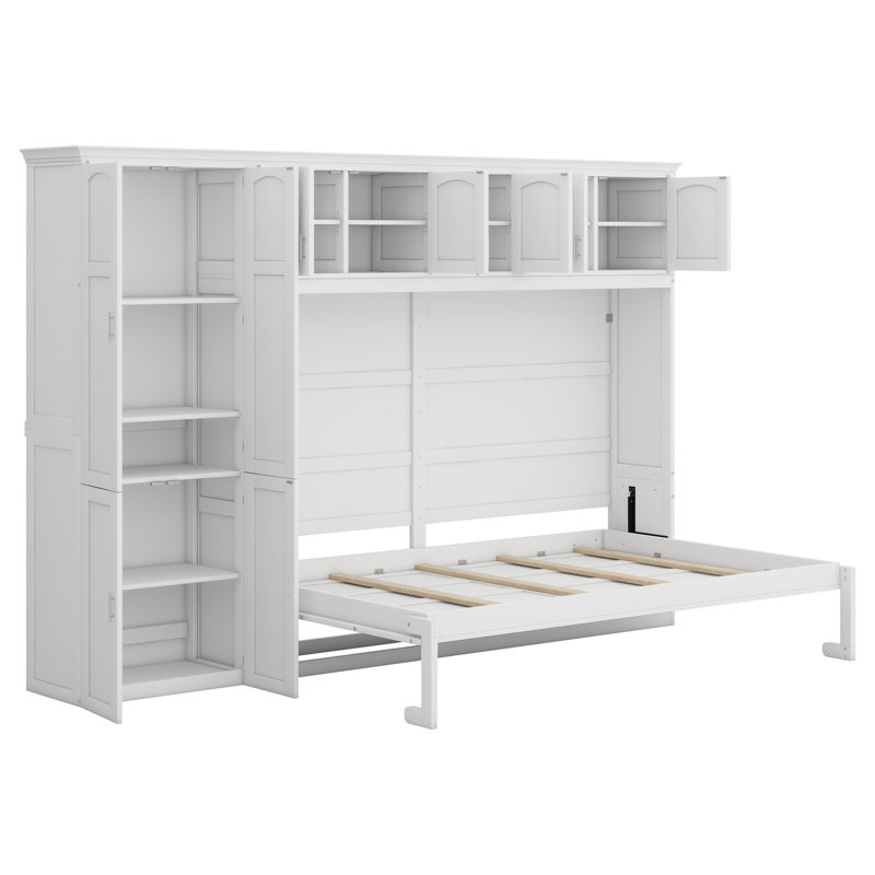 Lit escamotable mural avec armoires Murphy, Blanc