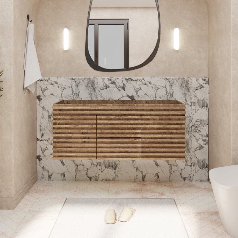 48" Wall Mounted Double Sink Bathroom Vanity Base Only, Sink not Included