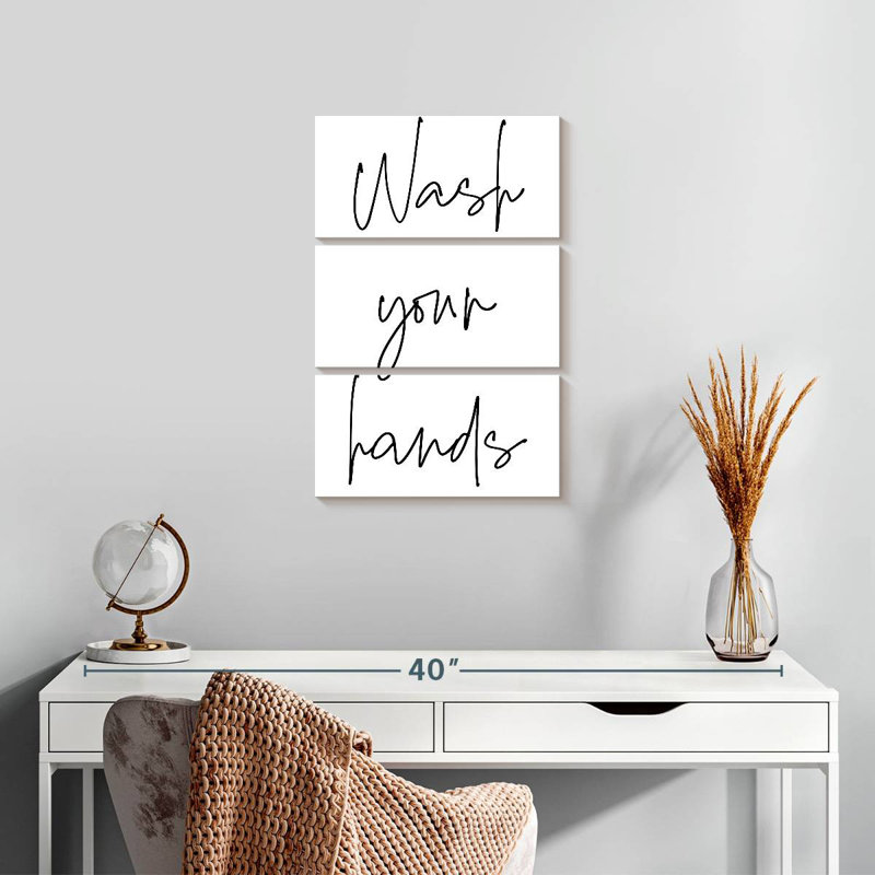 Tergel Minimalist Wash Your Hands, H 45 po x l 28 po