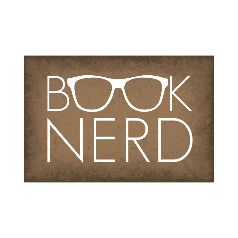 «Book Nerd Glasses» par GetYourNerdOn - Art textuel sur toile tendue, H 12 po x l 18 po x 1,5 po