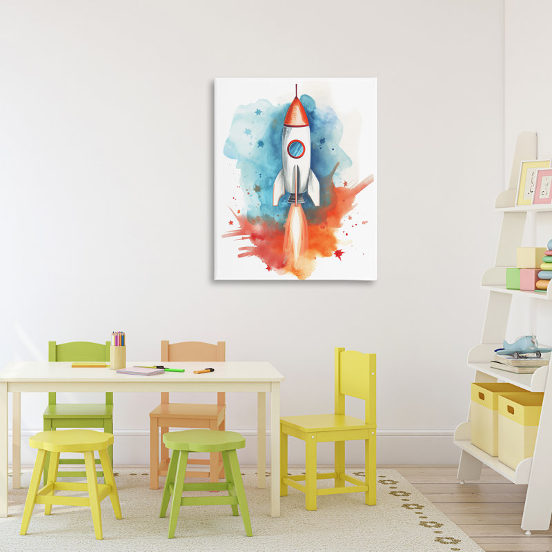 Lancement de fusée, toile par Ray Powers, H 30 po x l 24 po