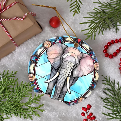 Ornement de Noël éléphant - Ornement éléphant - Ornements d'arbre de Noël éléphant - Cadeaux pour les amoureux des éléphants - Cadeaux de souvenirs d'éléphants - Cadeaux ornementaux