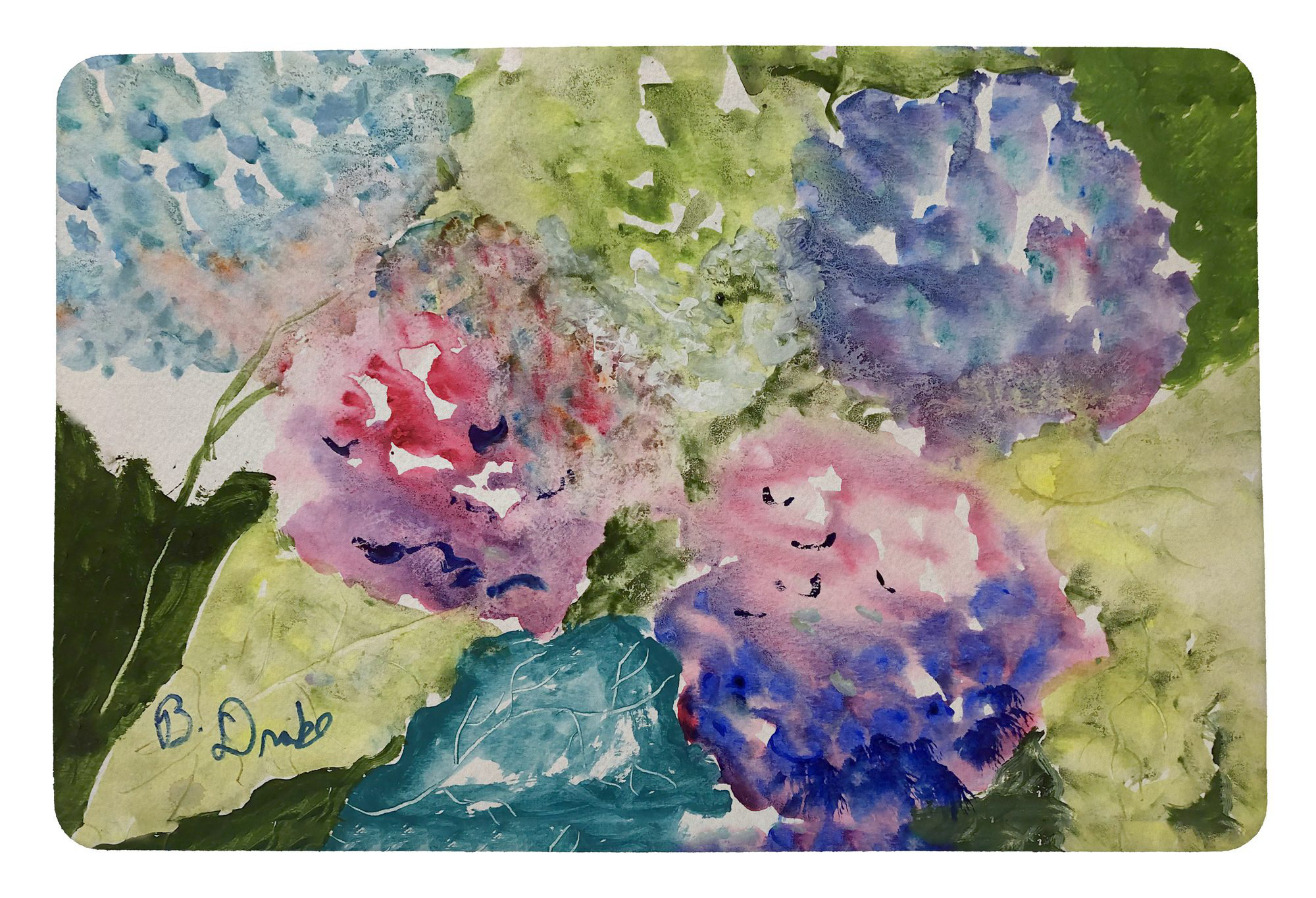 Red Barrel Studio Pink & Purple Hydrangeas Door Mat - Wayfair Canada