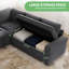 Canapé-lit modulaire en L 5 places avec ports USB, dossier réglable et rangement dissimulé, canapé convertible en chenille de 79 po et canapé-131644675