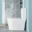 Toilette de salle de bain avec cuvette brute de 12 po, céramique blanche, chasse double 1,1 / 1,6, jet siphon, carte 800G, siège à fermeture en douceur, toilette hygiénique en céramique, chasse d'eau silencieuse et efficace
