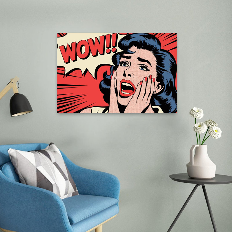 Art mural rétro rétro dramatique Wow Pop Art, H 16 po x l 24 po